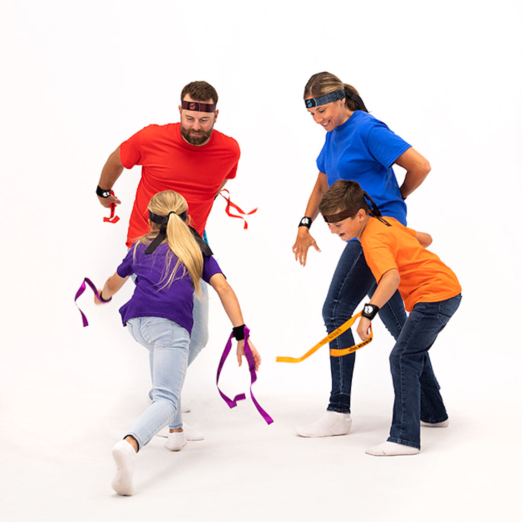 Family playing ribbon Ninja