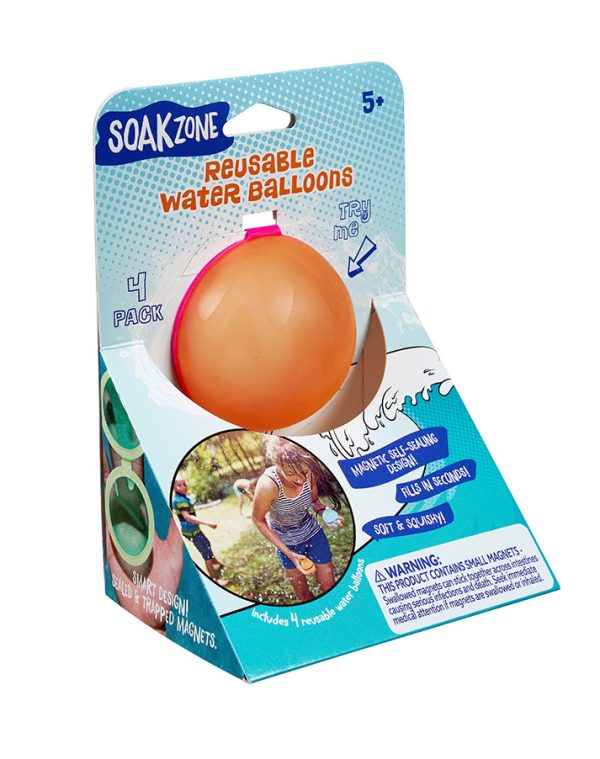 Soak Zone Reusable Water Balloons in packaging