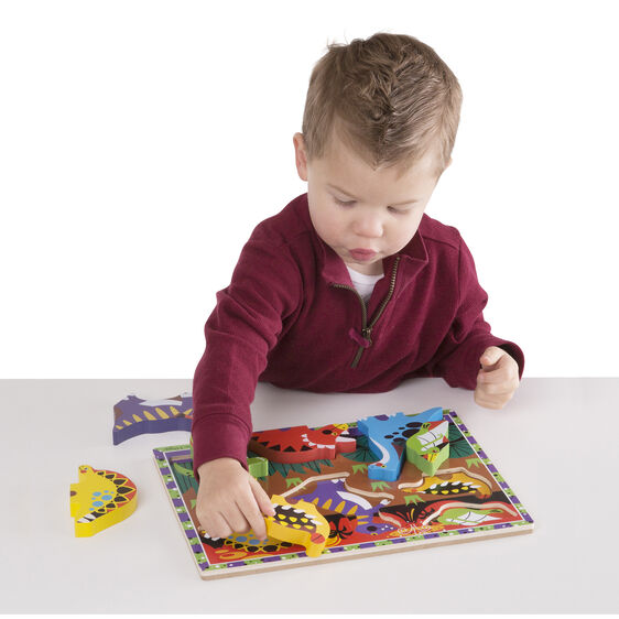 Child Playing with Dinosaurs Chunky Puzzle