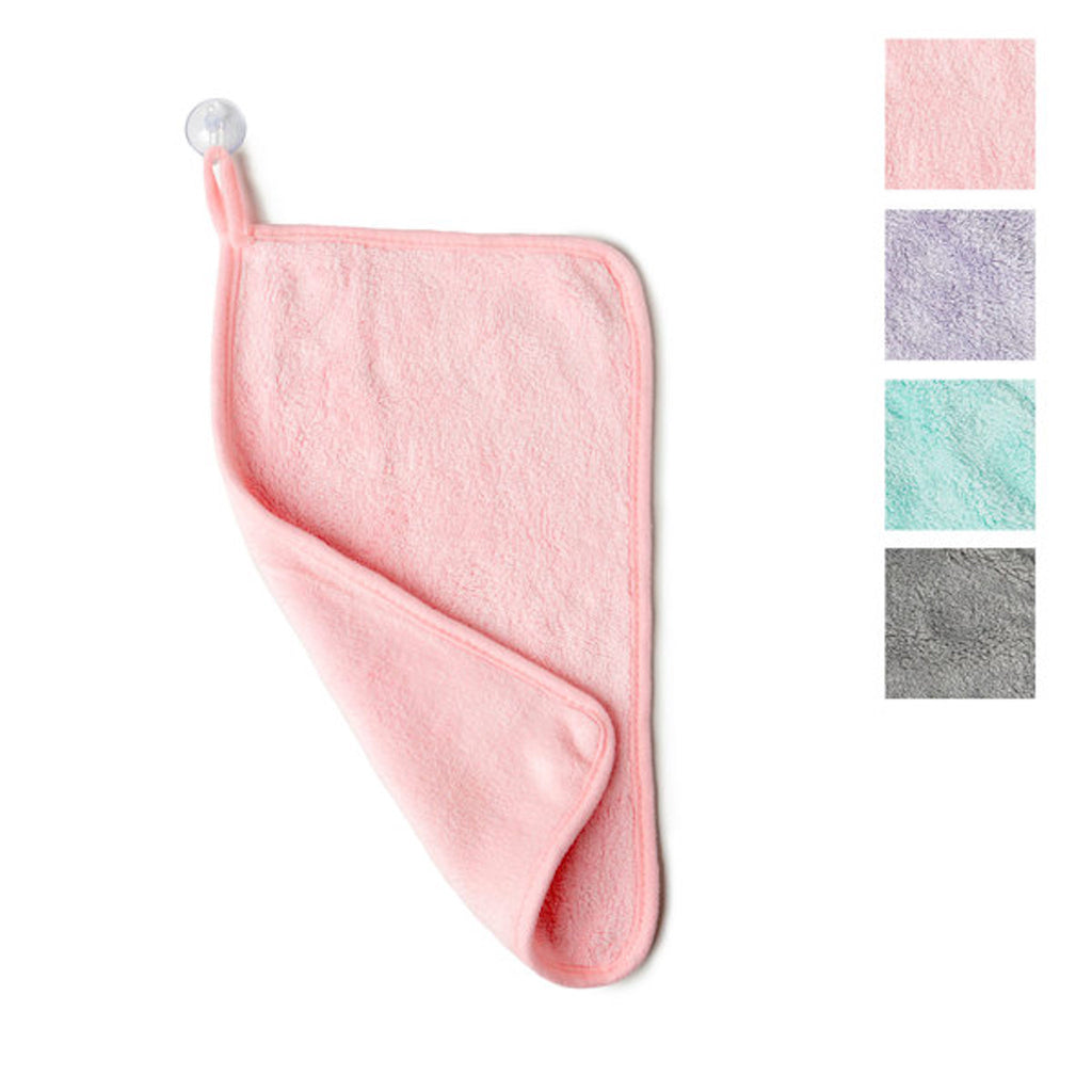 Pink Water Works Makeup Removing Towel with other colors in right hand corner