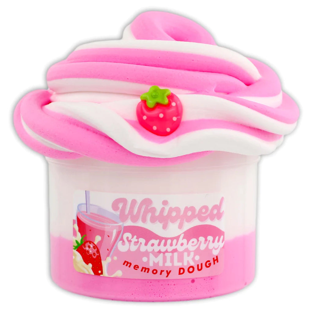 Whipped Strawberry Milk Slime Container with Slime Coming out top