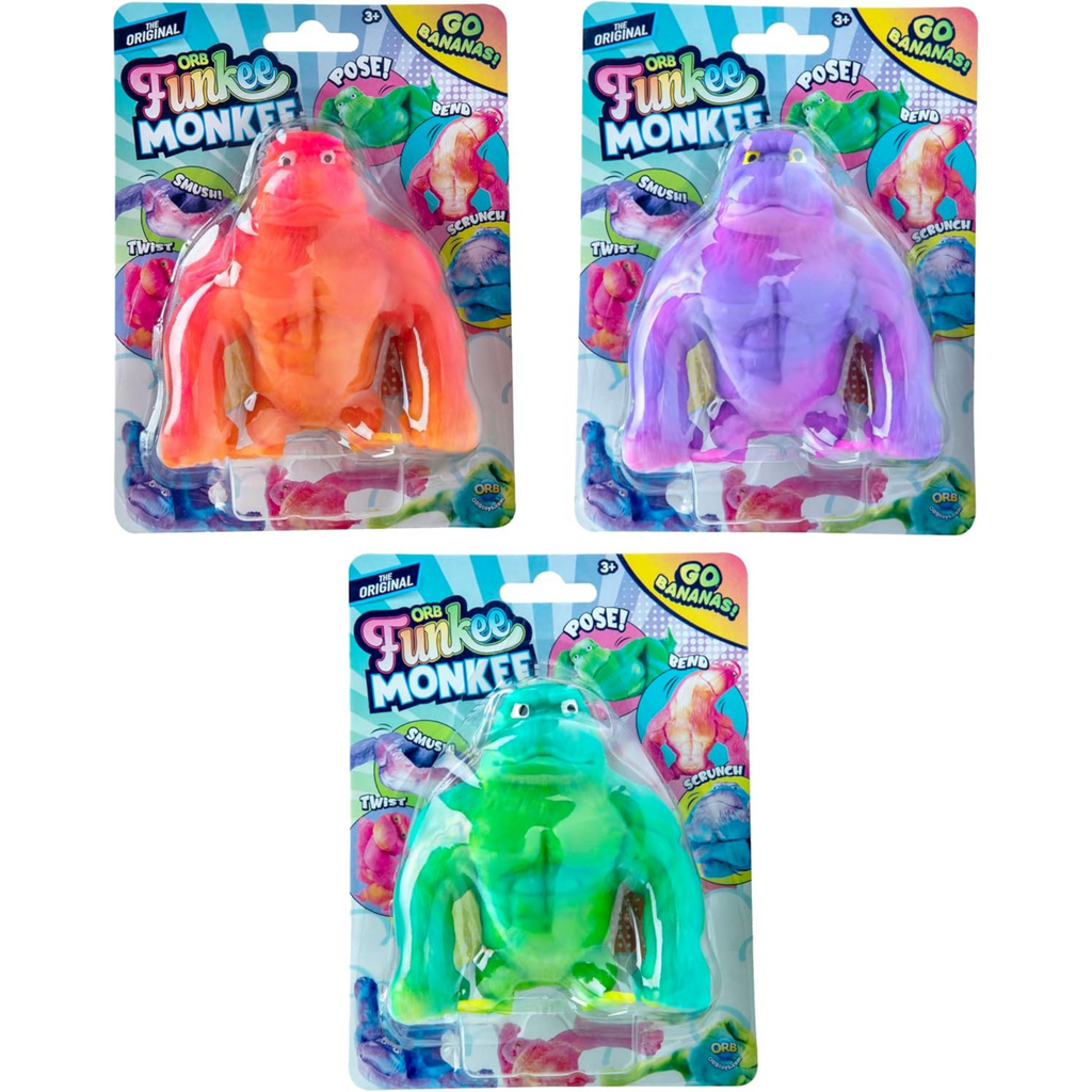 Funkee Monkey Mega in Packaging Three Different Colors