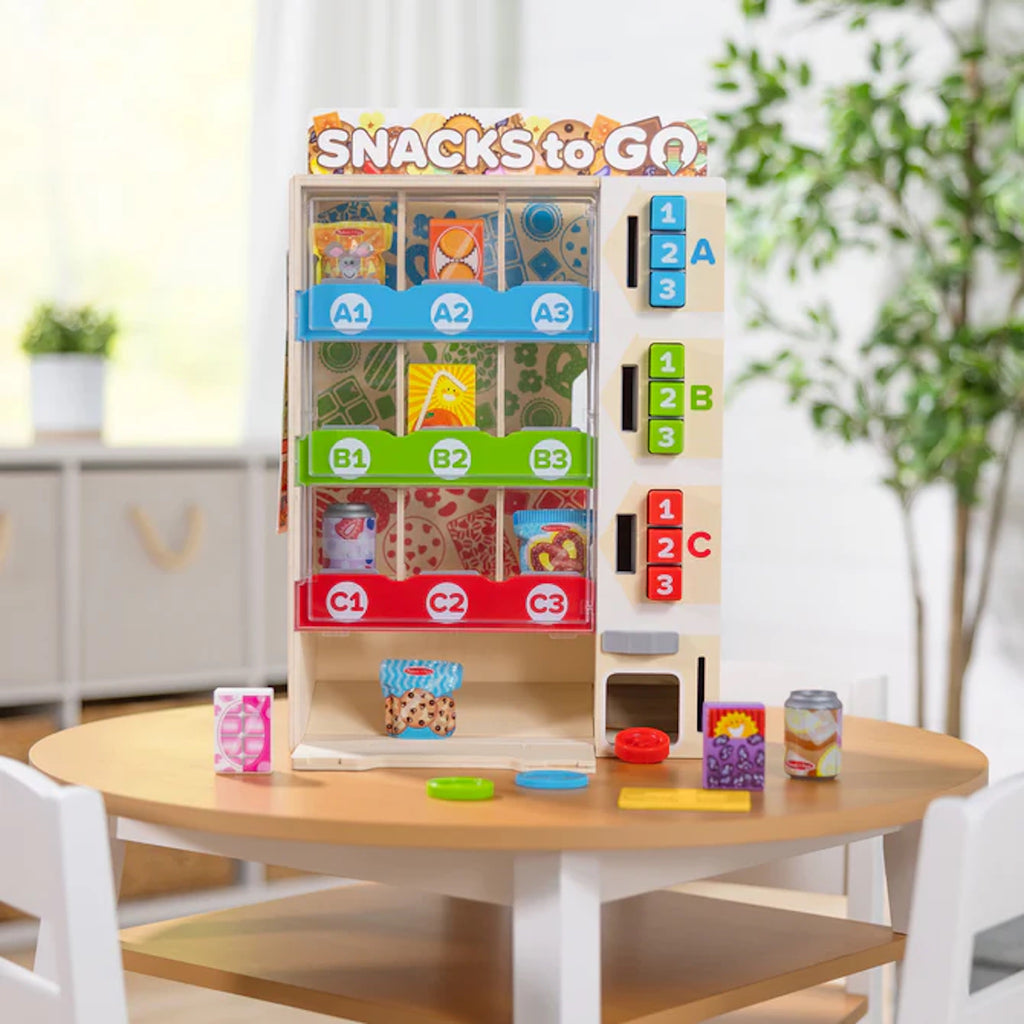 Vending Machine on table with contents displayed