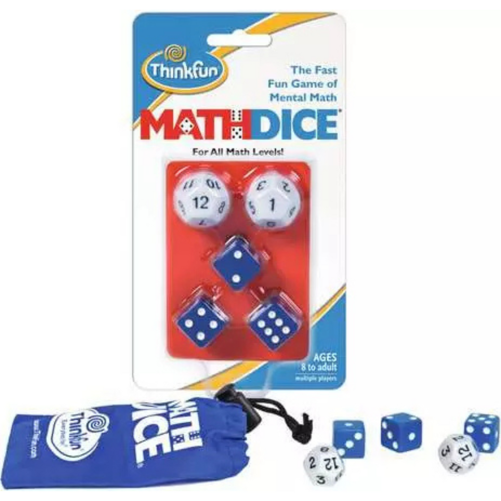 Math Dice In Packaging with Die in Front and Bag for Die