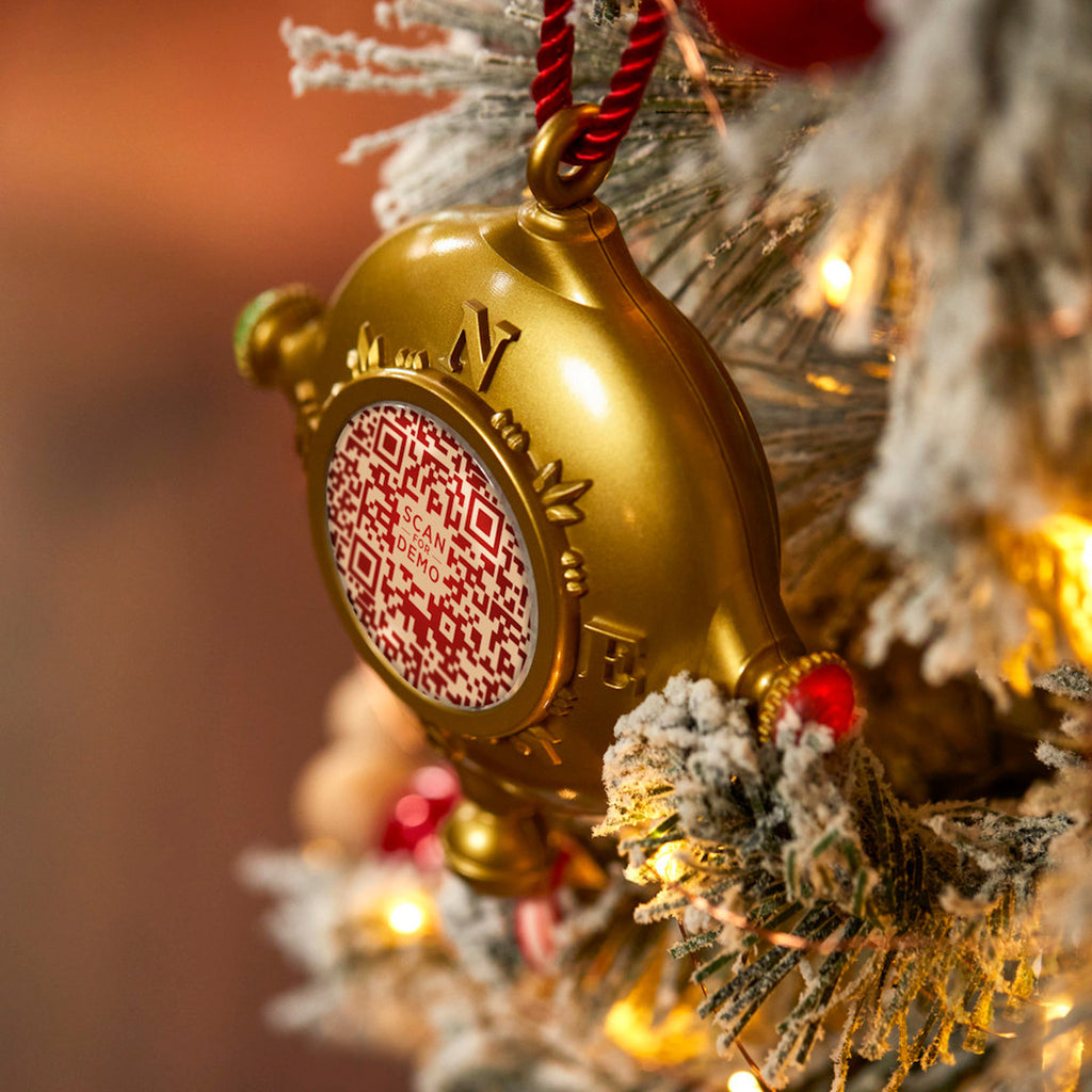 Santa's Kindness Ornament Hanging in Tree