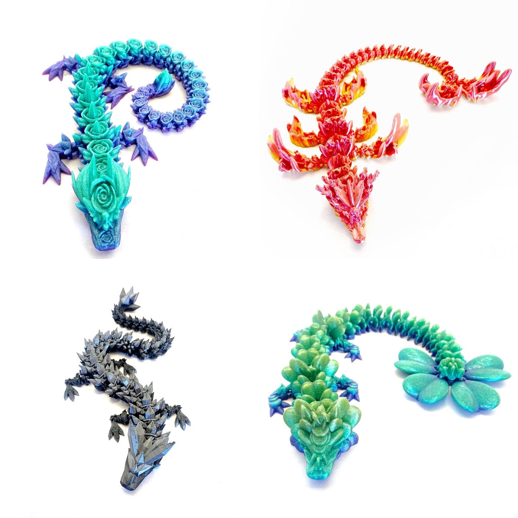 Medium 3D Printed Dragons 4 Styles