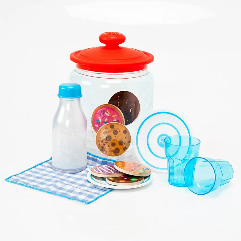 Contents of Pretendables Milk and Cookies Set Displayed