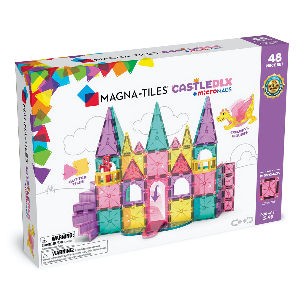 Front of Magna-Tiles Castle DLX 48 Piece Set Box 