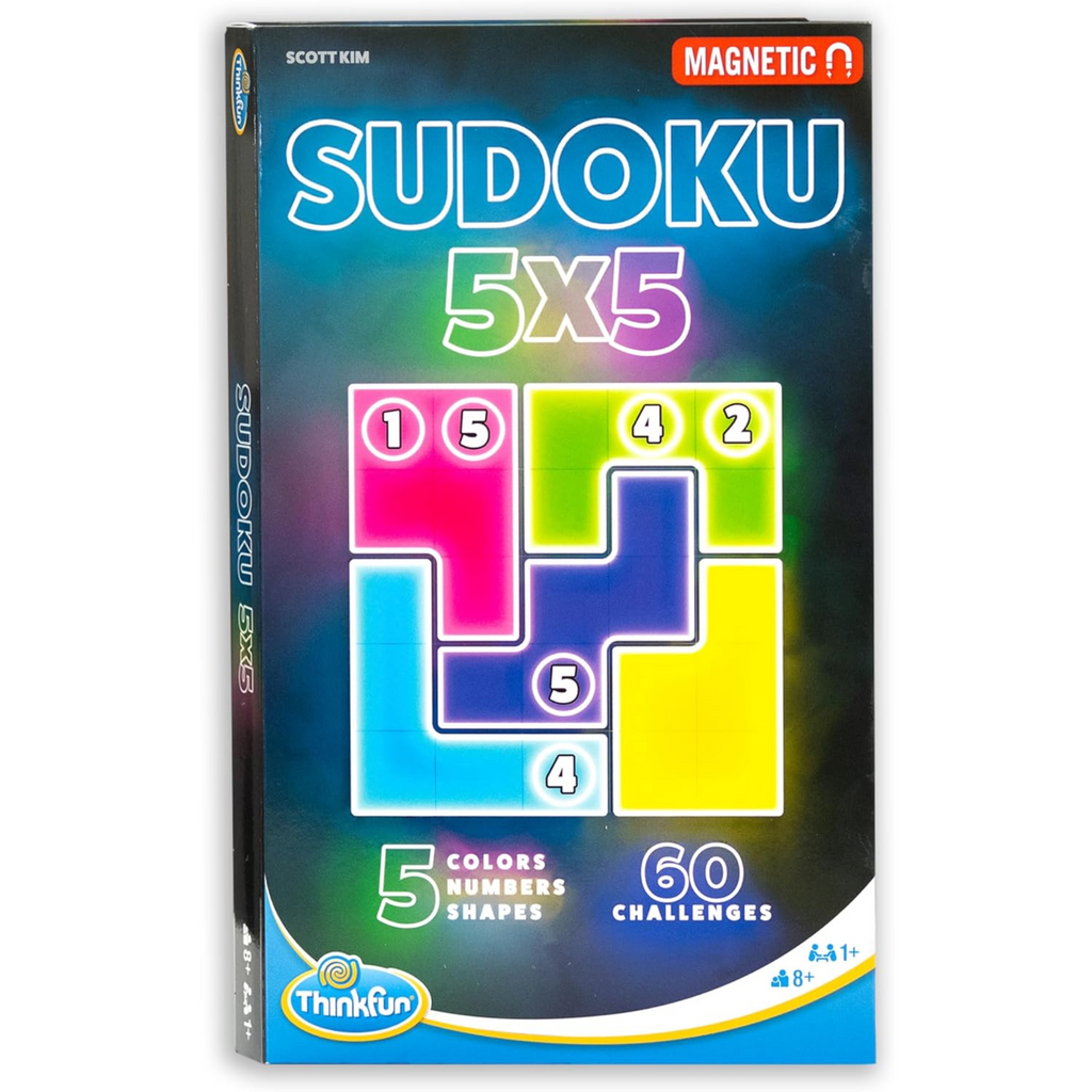 Sudoku game box with colorful design and Thinkfun branding