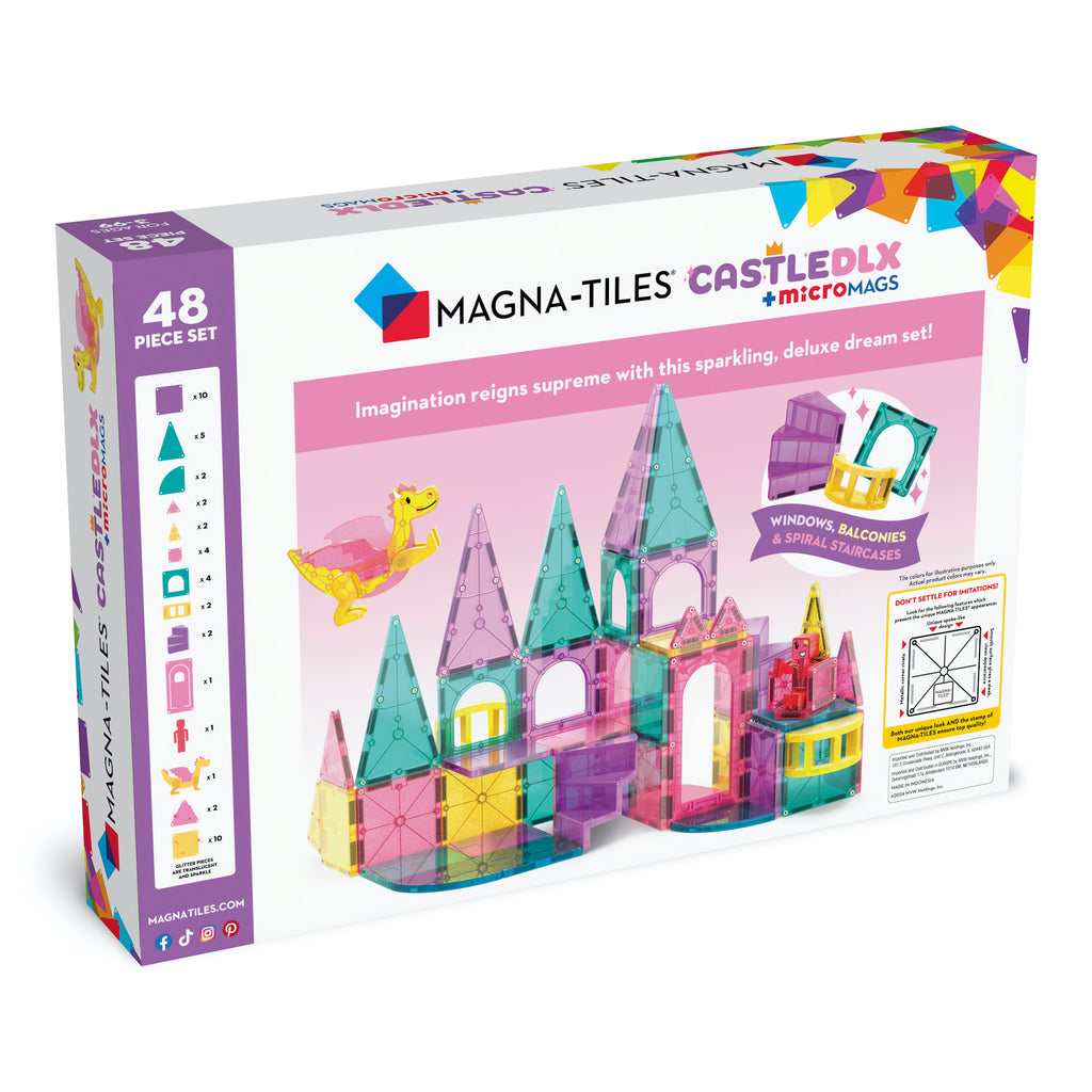 Back of Magna-Tiles Castle DLX 48 Piece Set Box