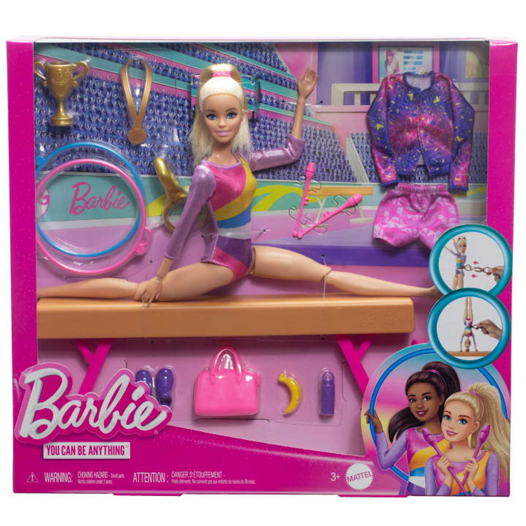 Barbie Gymnastics Playset in packaging