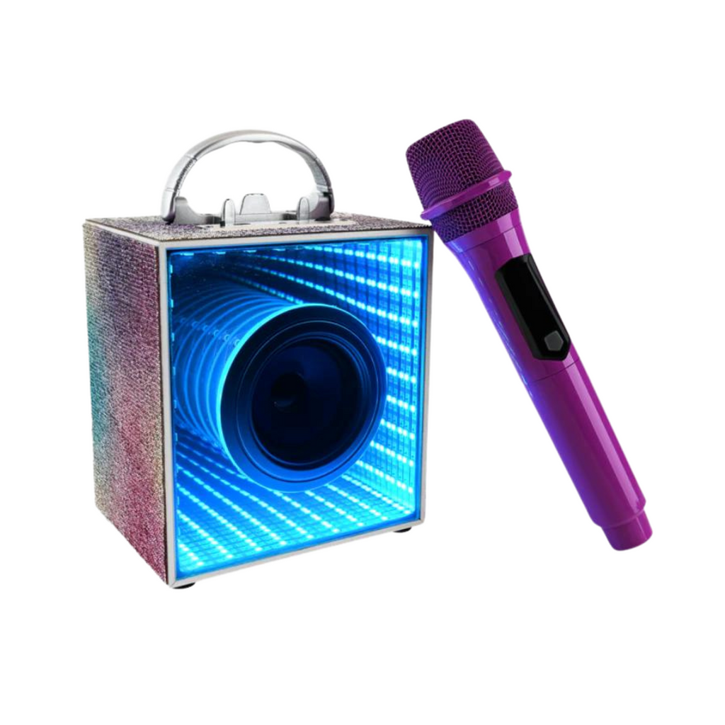 Pop Star Bluetooth Karaoke Set with speaker lit up