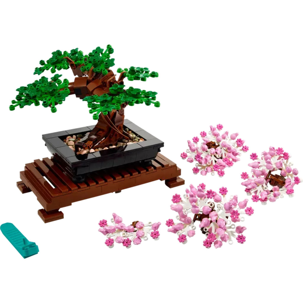 Lego Botanicals Bonsai Tree Built With Cherry Blossoms on Side