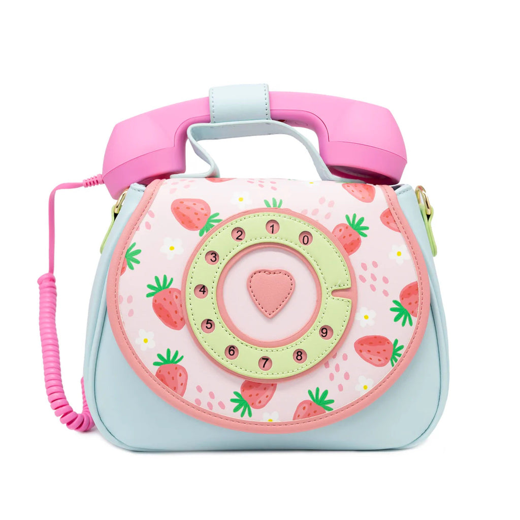 Front of Ring Ring Phone Handbag Strawberry Fields