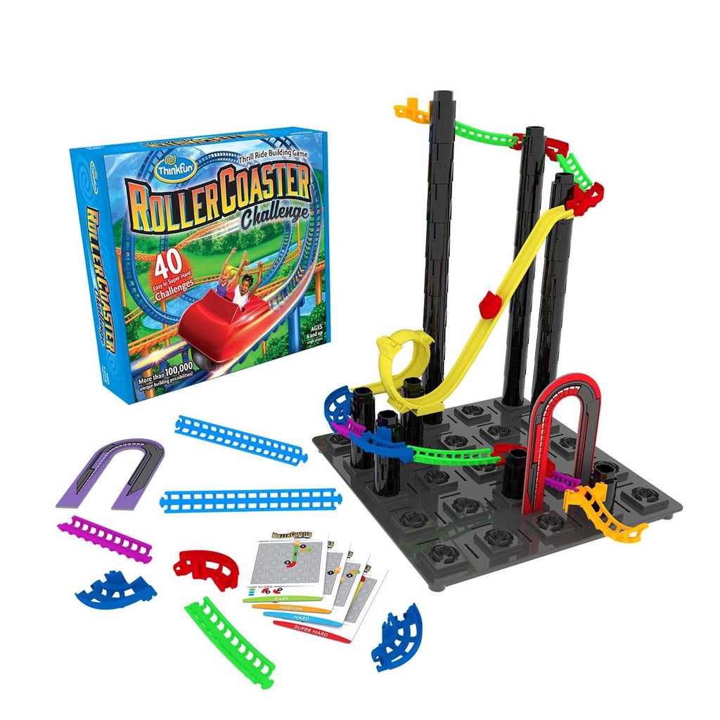 Rollercoaster Challenge Game in Packaging with Rollercoasters and Game Cards