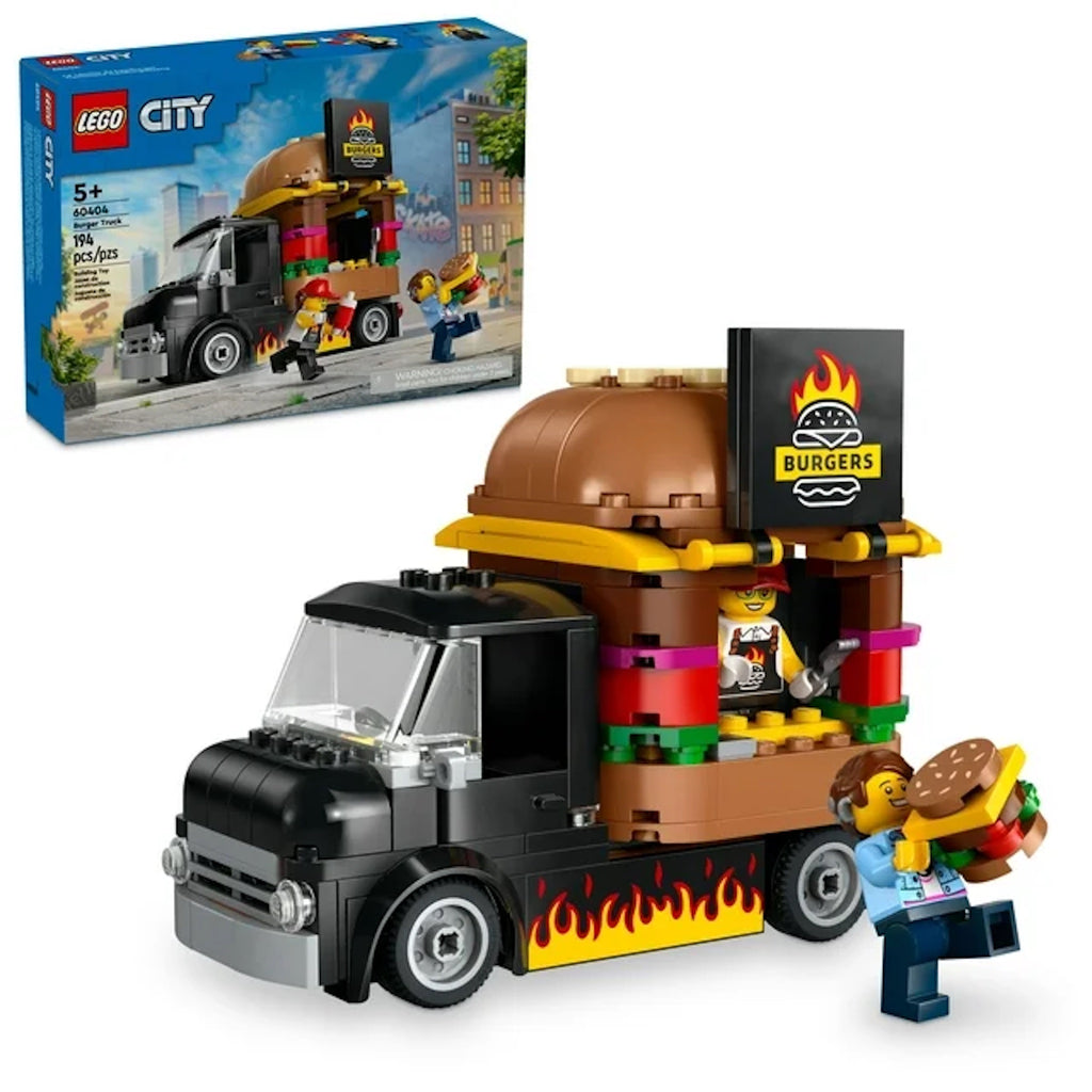 Lego City Burger Truck Box and Finished Set 
