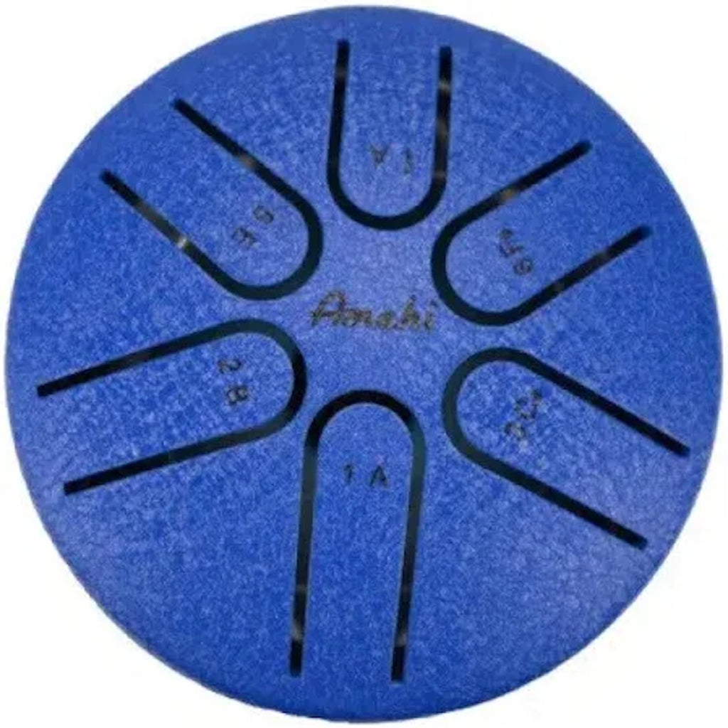 3" Steel Tongue Drum Blue out of packaging