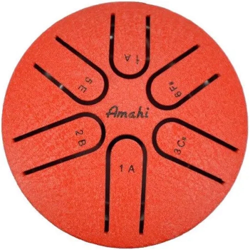 3" Steel Tongue Drum Red out of packaging