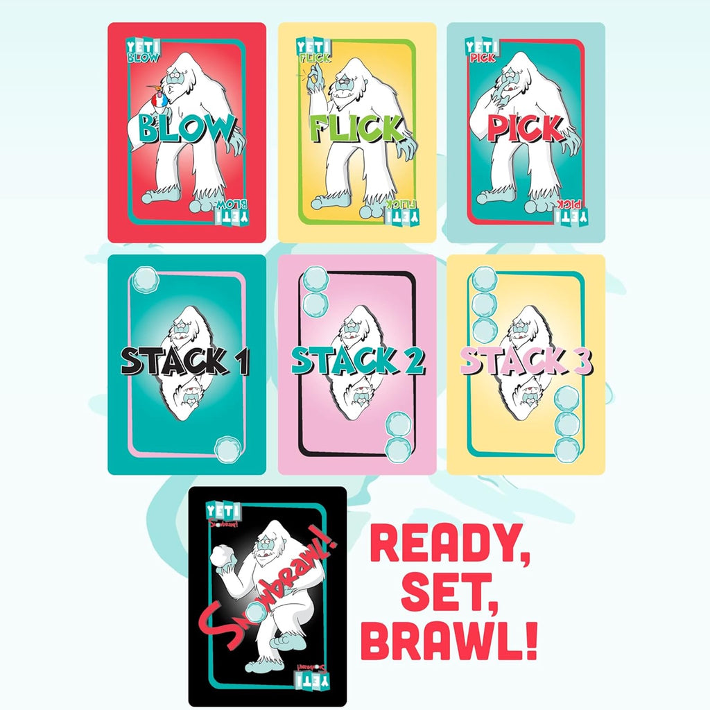 Yeti Snowbrawl Game Cards with text "Ready, Set, Brawl" 