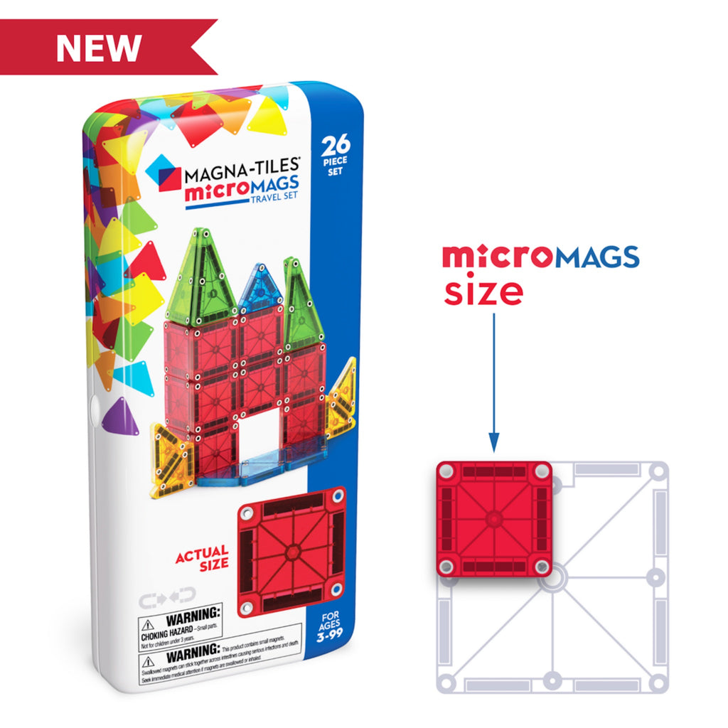 microMAGS Travel Set with size of magnatile
