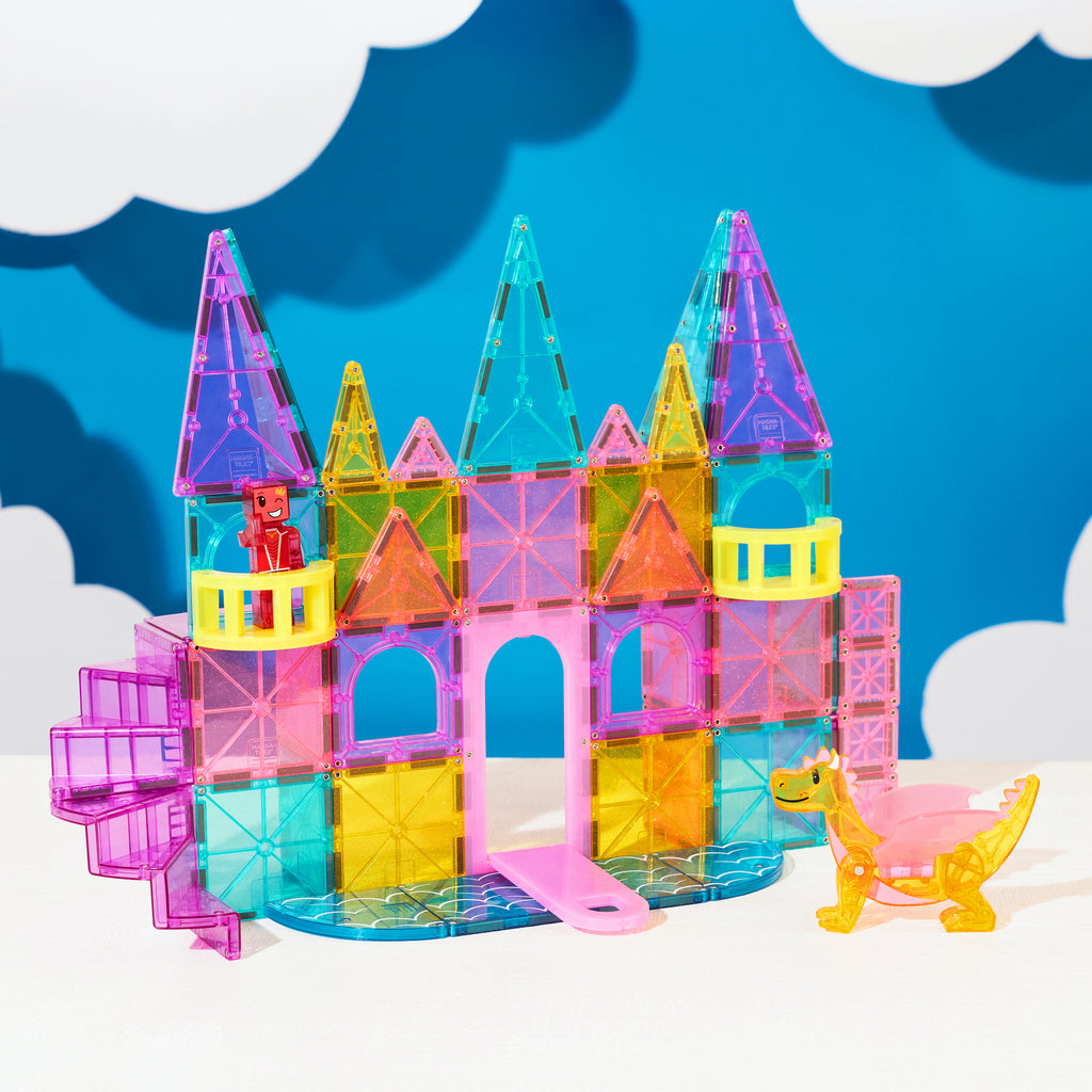 Assembled Magna-Tiles Castle DLX 48 Piece Set