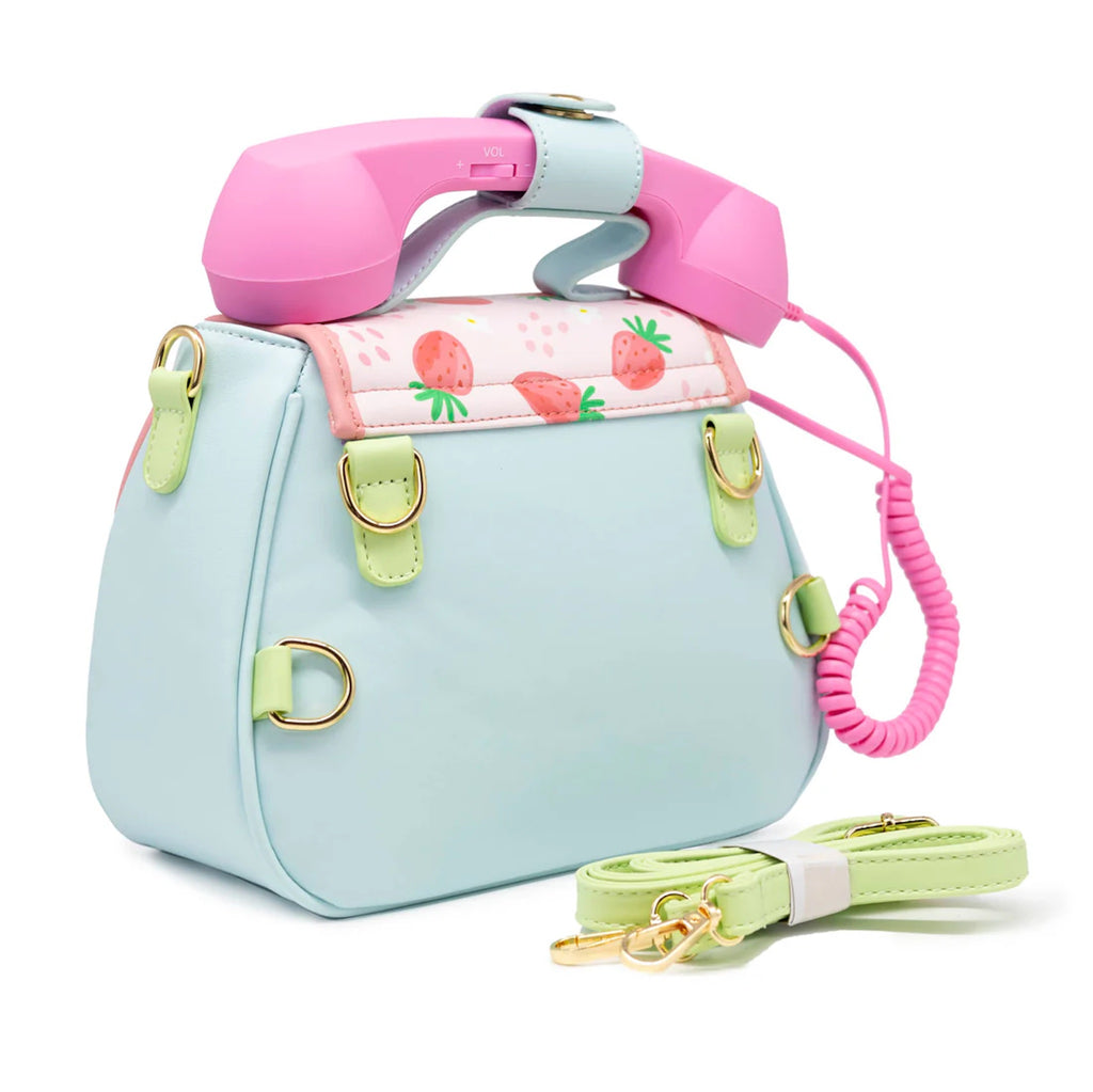 Back of Ring Ring Phone Handbag Strawberry Fields With Straps