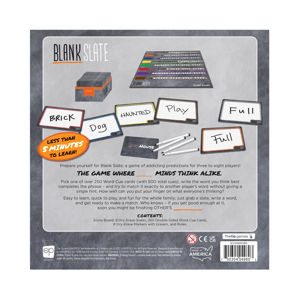 Back of Blank Slate packaging