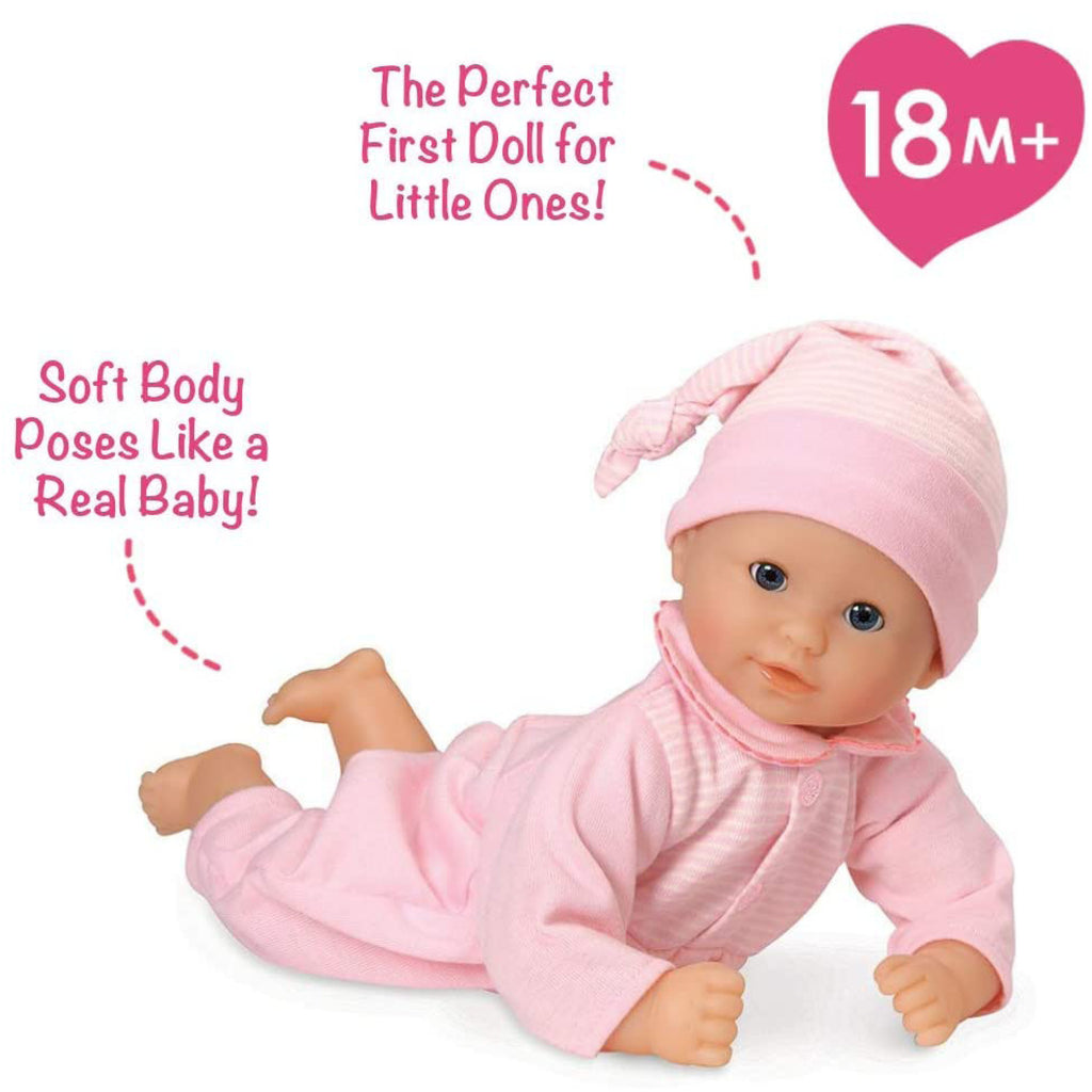 Bebe Calin Charming Pastel Doll on Stomach