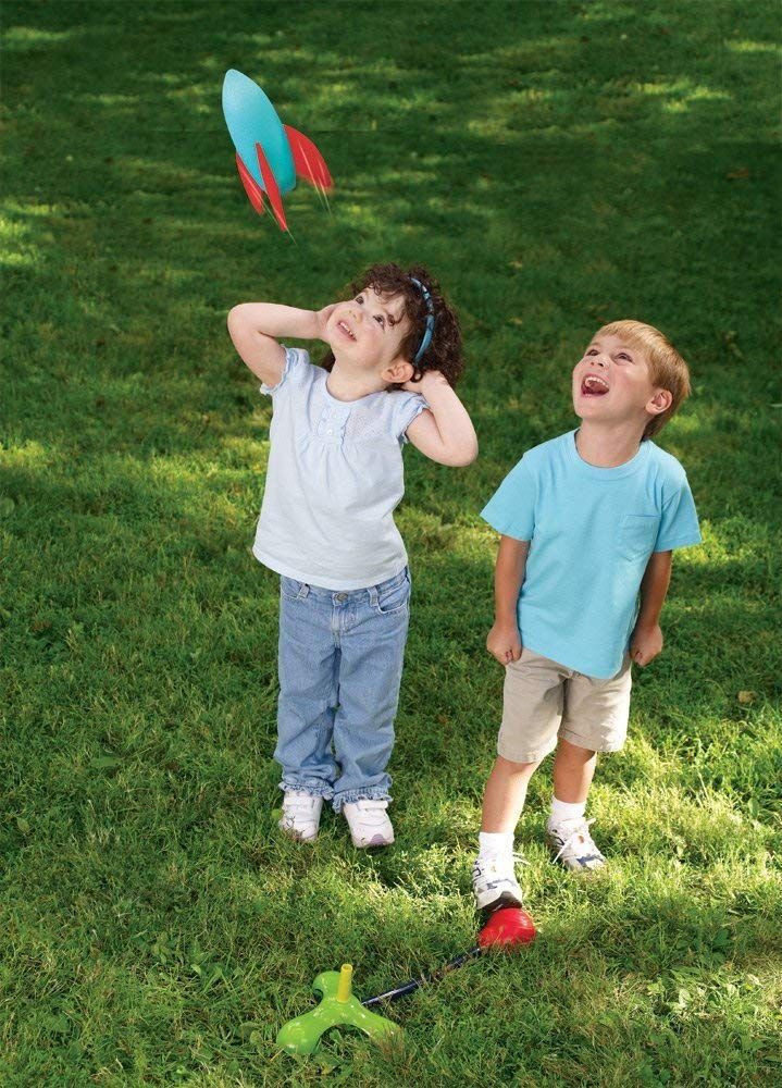 Kids Watching Rocket Zoomer In Air