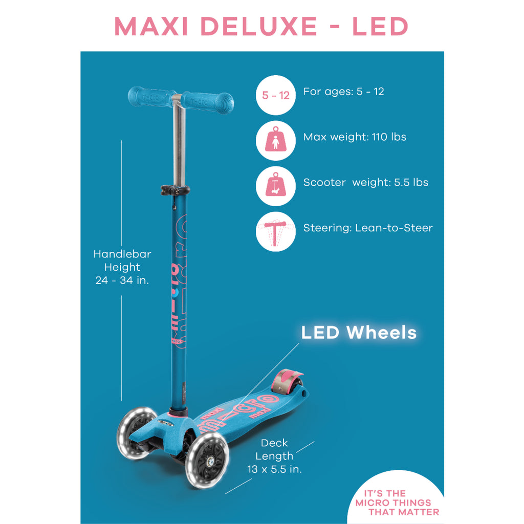 Maxi Deluxe Scooter Handlebar Height 24-34 Inches
