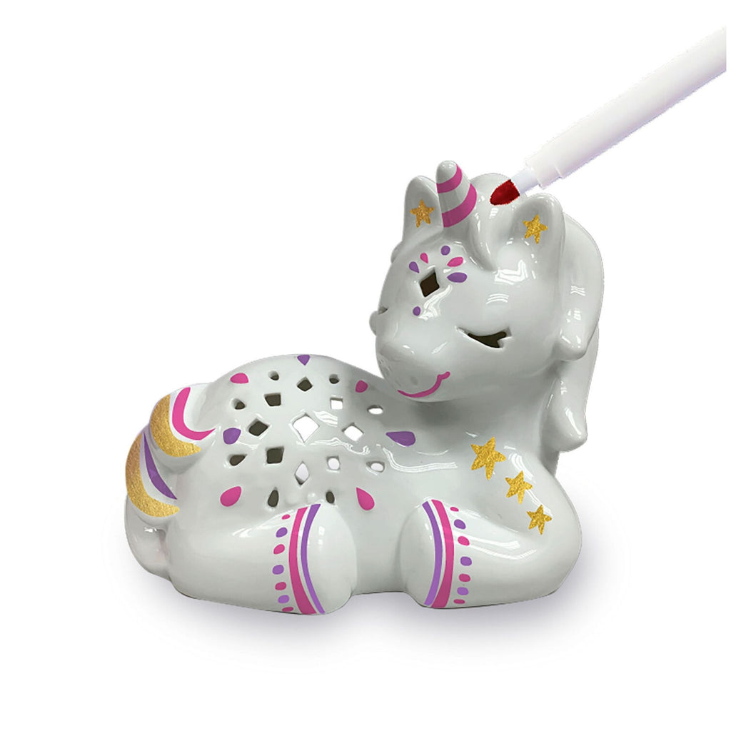 LED Candle Critter Unicorn Being Colored On