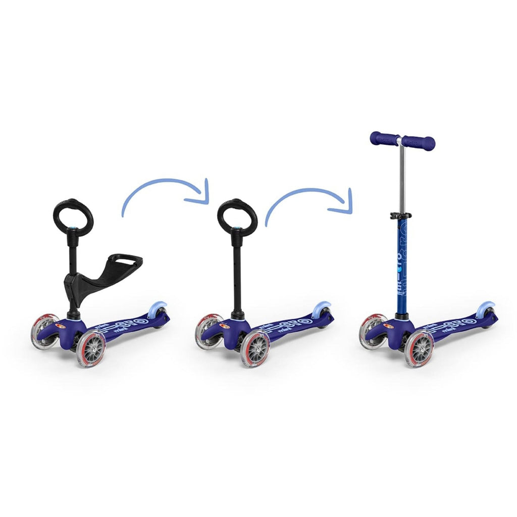 Blue Mini 3in1 Deluxe Scooter 3 Stage Transformation