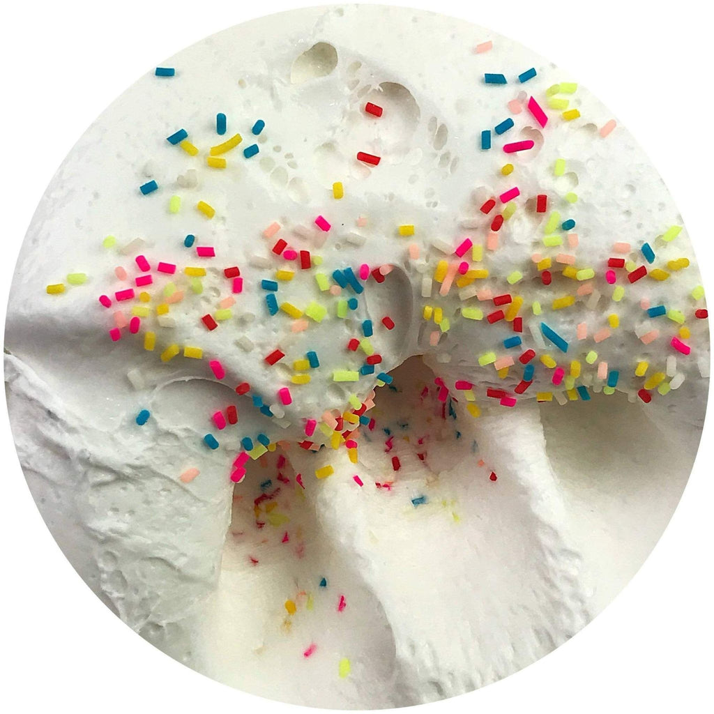 Close Up of Birthday Cake Ice Cream Slime 