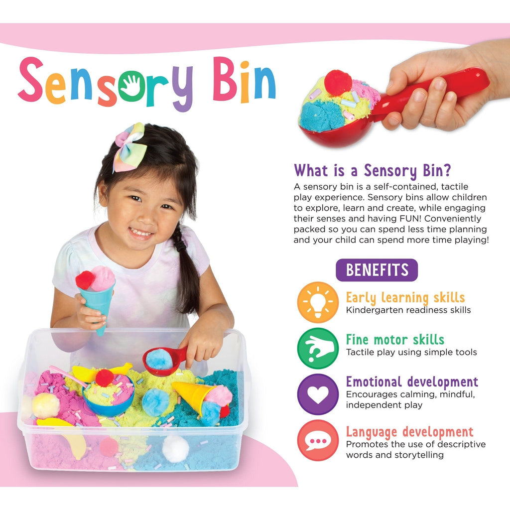 Girl Playing With Sensory Bin Ice Cream Shop