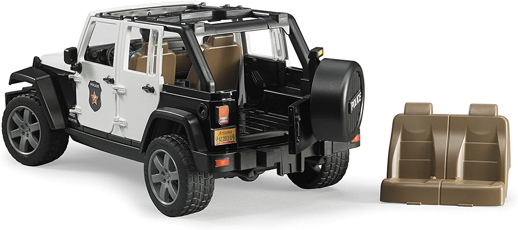 Back of Bruder Jeep Rubicon Police Car with Back Seats Removed