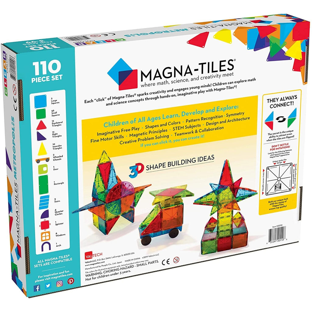 Magna-Tiles Metropolis 110-Piece Set Back Of Box