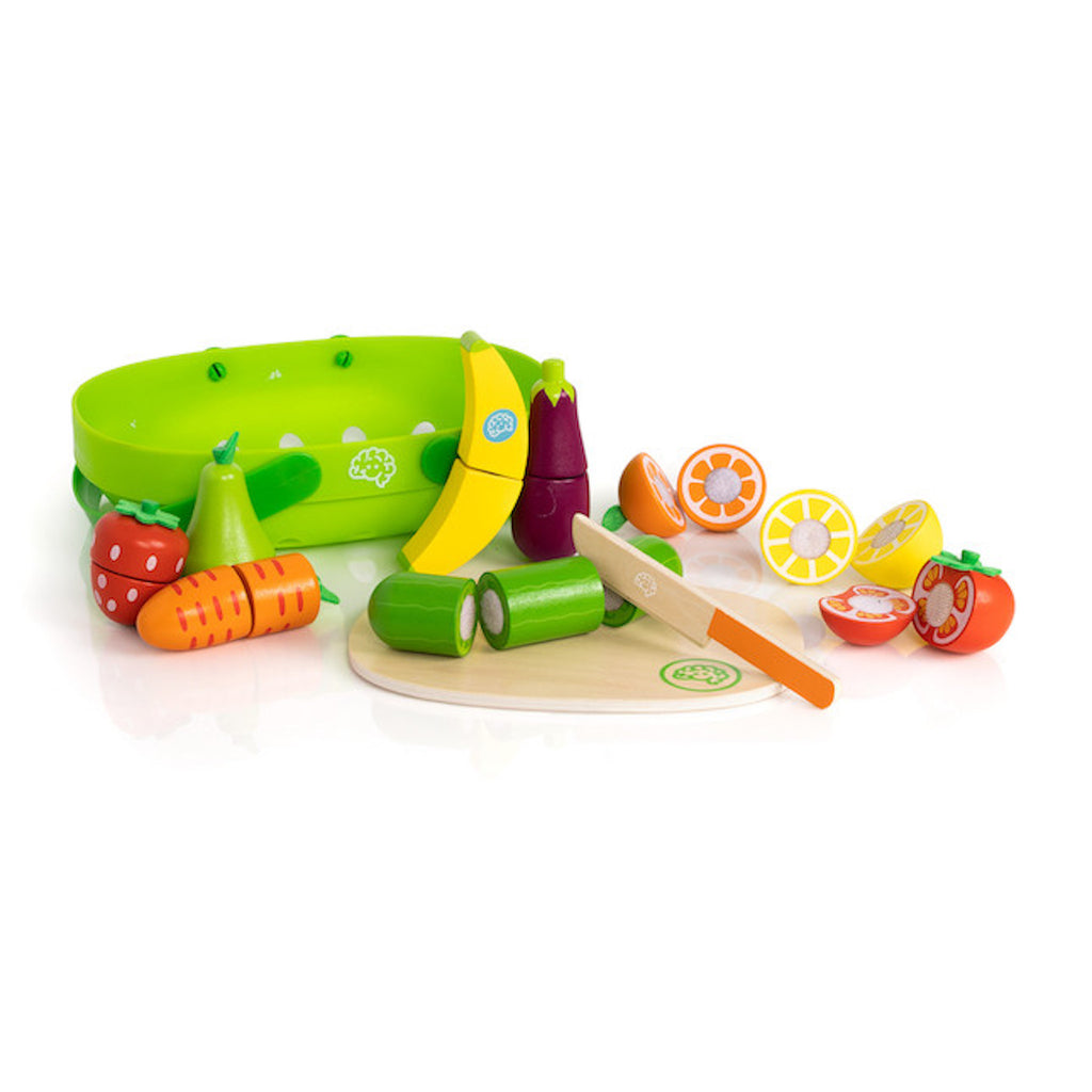Contents of Pretendables Fruit & Veggie Basket Set 