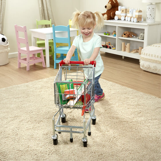 Girl Pushing Shopping Cart